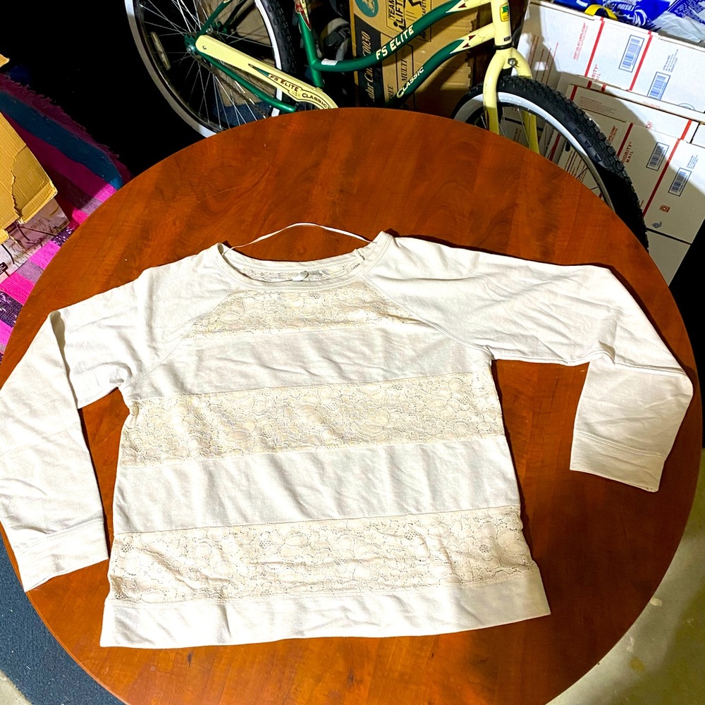 Lauren Conrad white long sleeve blouse